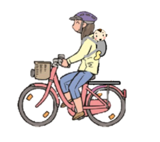 イラスト：幼児を乗せることができる場合　おんぶ