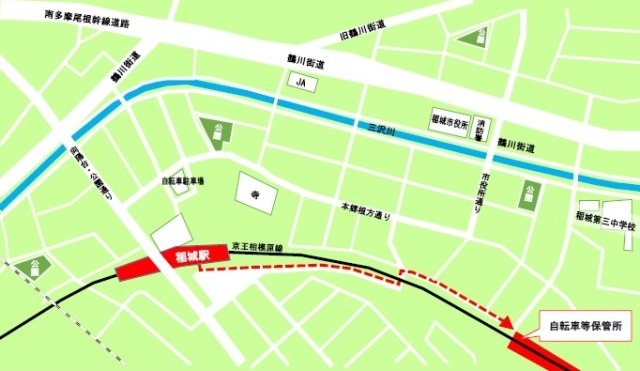 地図：自転車等保管場所案内図