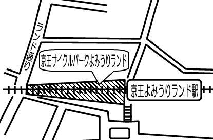 地図：よみうりランド駅自転車等駐車場の案内図