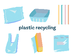 イラスト：プラスチック廃棄物のイメージ