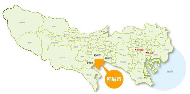 地図：稲城市の位置