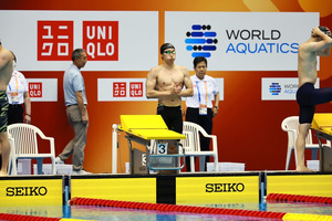 写真：スタート前の柳沢選手