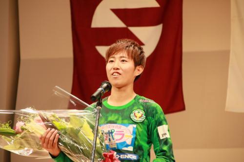 写真：植木選手によるご挨拶