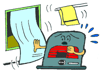 ストーブの近くに可燃物があるイラスト