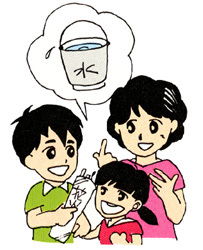 イラスト：花火取扱いの様子