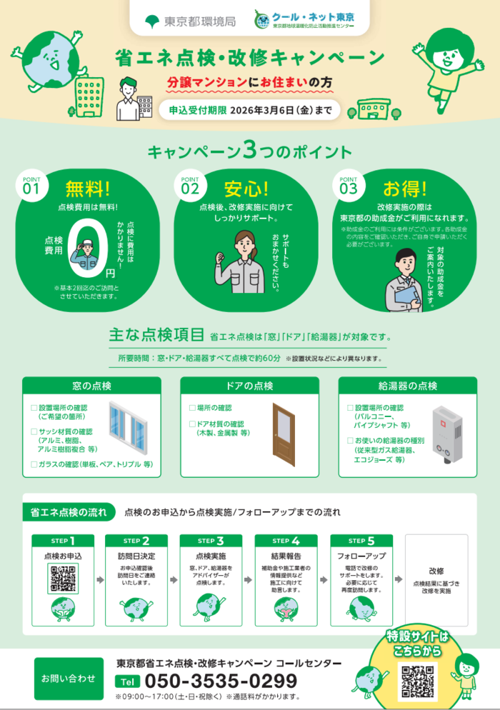 省エネ点検・改修キャンペーンのチラシ裏側